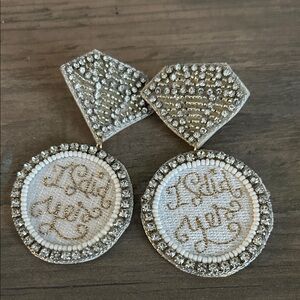 Elegant Silver and White Earrings